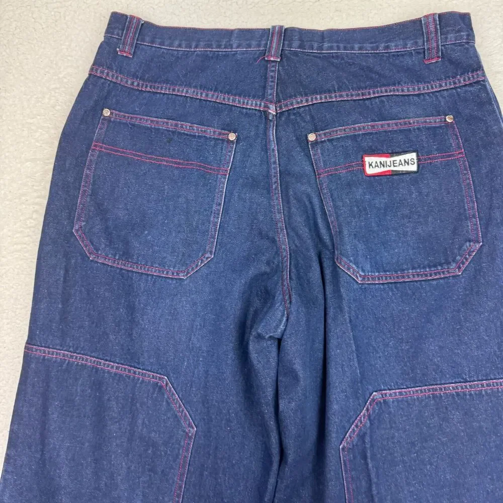 Vintage Karl Kani Wide-Leg Rave Jeans Men 36X30 Blue Skate‎ Baggy Hip Hop 90s